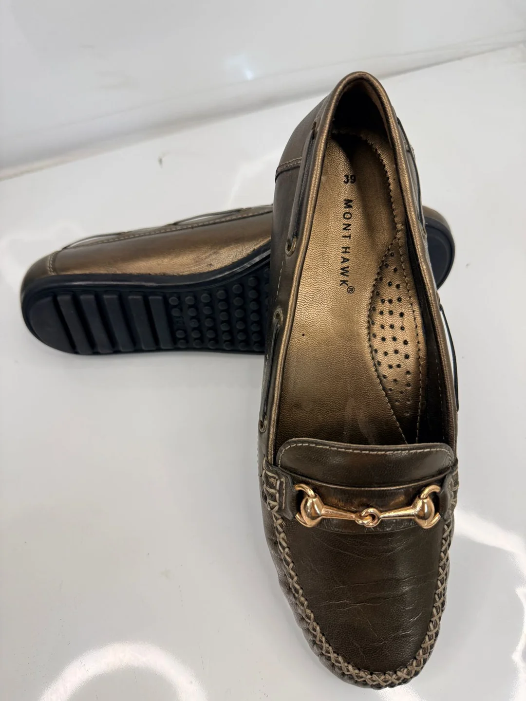 Womens Burgundy Leather Horsebit Loafers Gold Tone Hardware Comfort Insole Slip On Driving Moccasins Casual Office Formal Shoes India Premium Classic Footwear metallic bronze 3 image 3