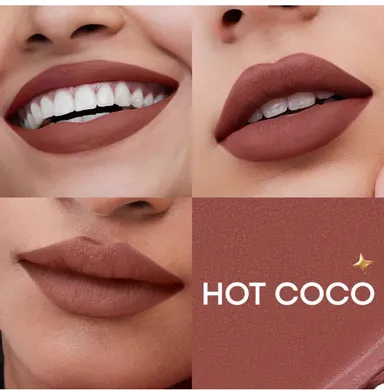 Nykaa Matte To Last No Transfer Long Lasting Lipstick 3.5g Hot Coco Shade Deep Red Brown Velvet Matte Finish Smudge Proof Waterproof High Pigment Lightweight Lip Colour for Indian Skin Tone Everyday Office Party Wear thumbnail 3