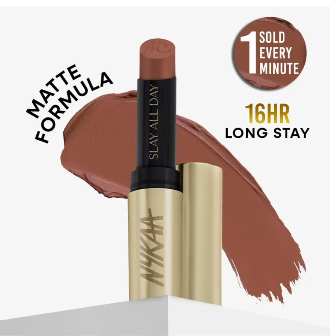 Nykaa Matte To Last No Transfer Long Lasting Lipstick 3.5g Hot Coco Shade Deep Red Brown Velvet Matte Finish Smudge Proof Waterproof High Pigment Lightweight Lip Colour for Indian Skin Tone Everyday Office Party Wear image 1