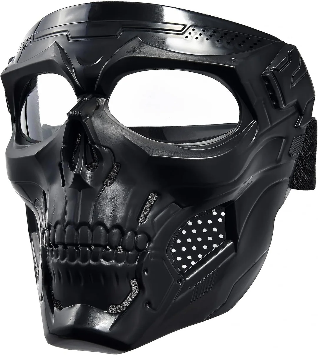 Skull Face Mask Black 3D Printed Reusable Washable Breathable Anti Pollution Dust Protection Cycling Riding Halloween Costume Skull Print Face Cover for Men Women image 1
