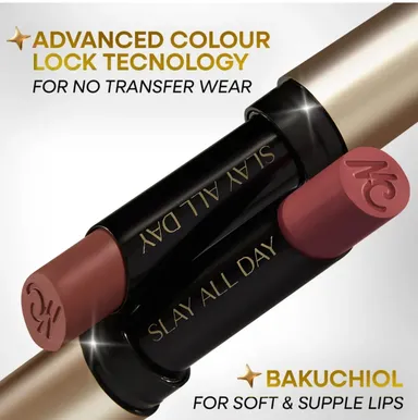 Nykaa Matte To Last No Transfer Long Lasting Lipstick 3.5g Bon Bon Shade Deep Red Brown Velvet Matte Smudge Proof Waterproof High Pigment Lightweight Lip Colour for Indian Skin Tone Everyday Office Party Wear thumbnail 2