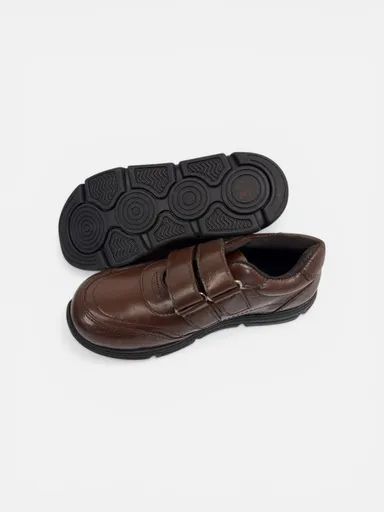 Kids Genuine Leather Shoes for Boys & Girls Lightweight EVA Sole Comfort School Casual Slip-On Durable Breathable Daily Wear Footwear India brown 2 UK thumbnail 2