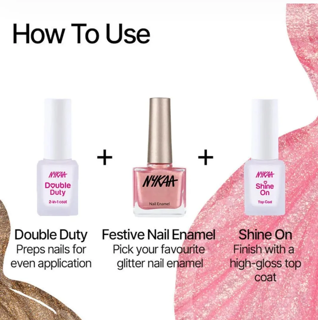 Nykaa Glitter Nail Enamel Super LIT 459 Sparkling Long Lasting Chip Resistant Glossy Glitter Nail Polish Quick Dry High Shine Party Wear Nail Colour for Women India image 6