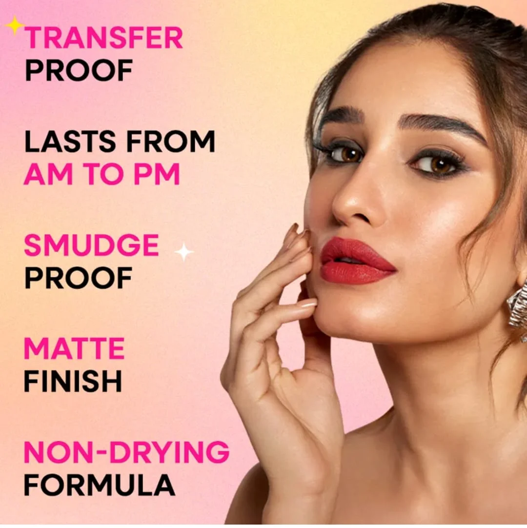 Nykaa Matte To Last Transferproof Liquid Lipstick Maharani 02 Deep Berry Plum Long Lasting Waterproof Smudge Proof High Pigment Velvet Matte Finish Lightweight Liquid Lip Colour for Indian Skin Tone Party Bridal Office Makeup India image 3