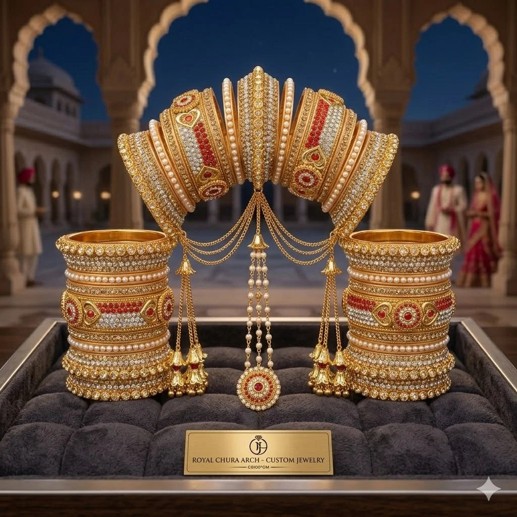 Bridal Punjabi Chuda Set Red Kundan Bridal Chooda Bangles Set Traditional Wedding Diva Chura Set with Gold Kundan Work for Indian Brides Ethnic Bridal Jewelry for Wedding Mehndi and Festive Wear India Bridal Chuda 2.5 image 3