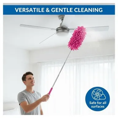 Multi Cleaning Microfiber Extendable Telescopic Duster for Home Car Ceiling Fan Blinds Sofa Dusting Washable Reusable Flexible Long Handle Dust Cleaner Tool thumbnail 1