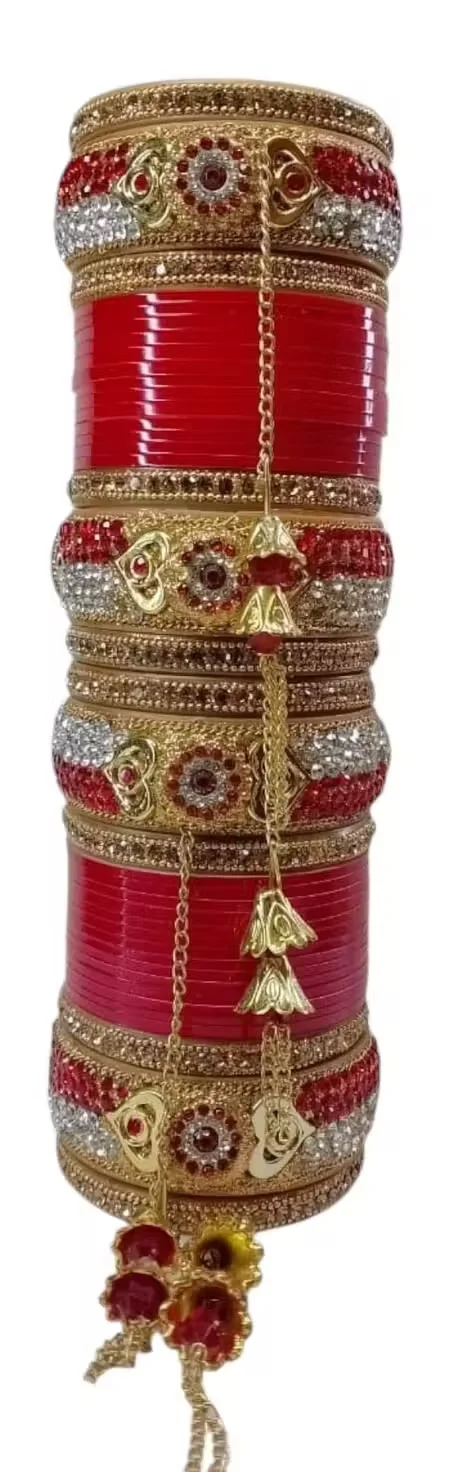 Premium Wedding Chooda Set for Brides Traditional Punjabi Bridal Chura Red Ivory Bangles Set Lightweight Elegant Bridal Wear Indian Wedding Jewellery Wedding Chooda 2.6 image 3