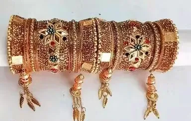 Bridal Chuda Set Punjabi Kundan Red Chooda Diva Bridal Bangles Traditional Wedding Jewellery Set Lightweight Ethnic Bridal Wear India Elegant Bridal Chura Set for Brides Punjabi Chuda 2.8 thumbnail 0