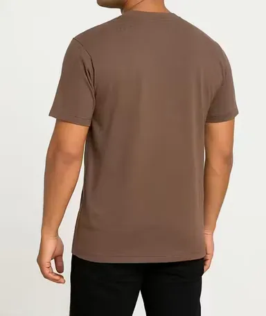 Men’s Light Brown 100% Pure Cotton Regular Fit T-Shirt Breathable Soft Casual Daily Wear Tee for Men Summer Comfortable Plain Basic Tshirt India Light Brown M thumbnail 2