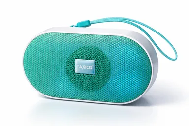Taxico Portable Wireless Bluetooth Speaker with Carrying Strap Compact Outdoor Mini Speaker Teal White Rich Bass Loud Sound Travel Speaker for Home Picnic Party Rechargeable thumbnail 1