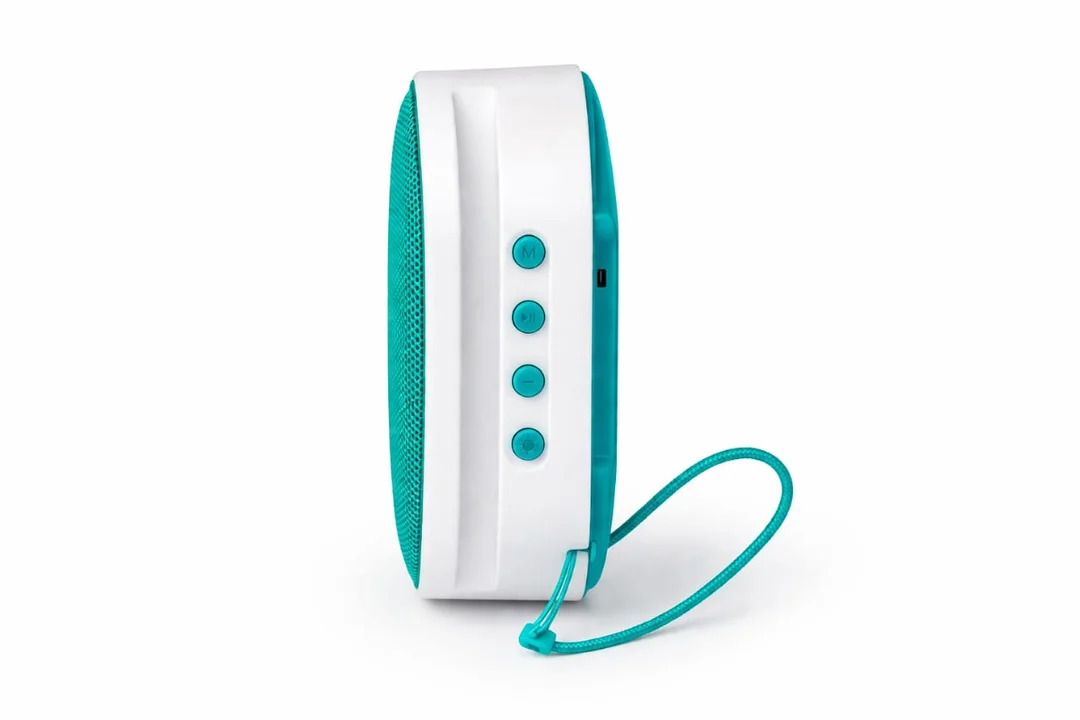 Taxico Portable Wireless Bluetooth Speaker with Carrying Strap Compact Outdoor Mini Speaker Teal White Rich Bass Loud Sound Travel Speaker for Home Picnic Party Rechargeable image 1