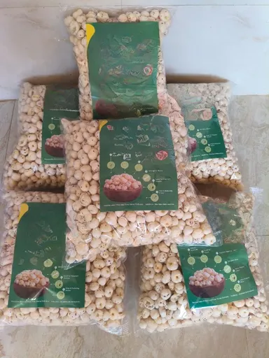 Premium Roasted Fox Nuts 250g Organic Phool Makhana Lotus Seeds Healthy Snack High Protein Low Fat Gluten Free Diet Food India Crunchy Roasted Makhana for Weight Loss Fasting Snack thumbnail 1