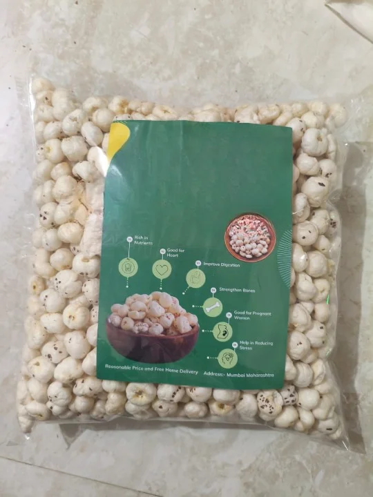Premium Roasted Fox Nuts 250g Organic Phool Makhana Lotus Seeds Healthy Snack High Protein Low Fat Gluten Free Diet Food India Crunchy Roasted Makhana for Weight Loss Fasting Snack image 1