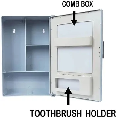Epraiser Multiuse Wall Mounted Mirror Cabinet Storage Organiser Bathroom Kitchen Plastic 4 Shelf Space Saving Silver Utility Rack for Toiletries & Essentials thumbnail 2