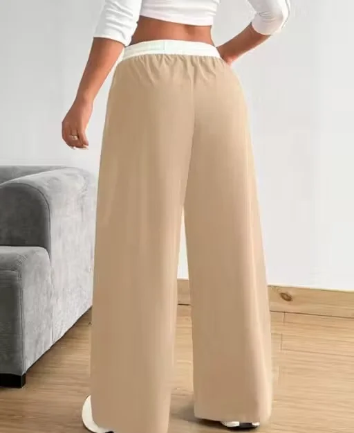 Women Solid Jogger Pants Non Stretch Cotton Blend Track Pants Elastic Waist Casual Lounge Wear Tapered Fit Ankle Length Piping Detail Joggers for Women India Daily Wear Jogger 4XL image 2