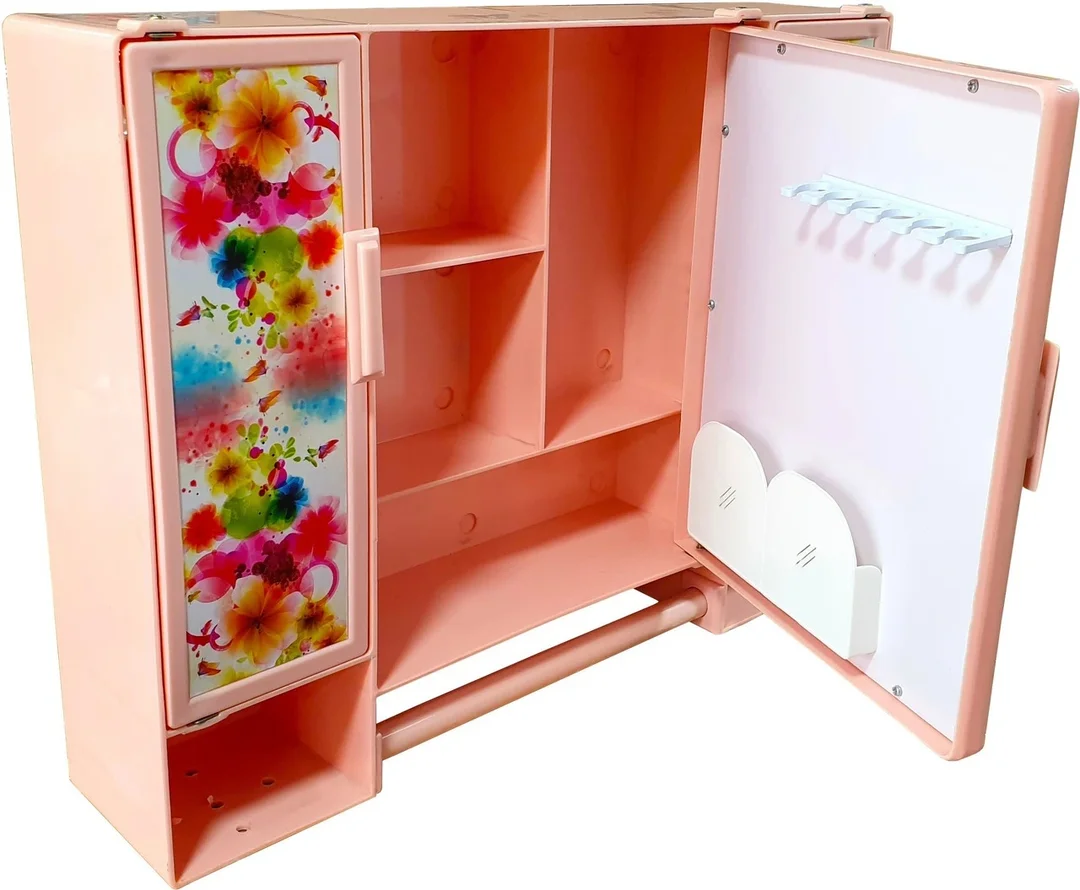 Epraiser 3 Door Mirror Storage Cabinet Medium Size Bathroom Medicine Kitchen Acrylic Wall Shelf Organiser Red 4 Shelves Wall Mounted image 3