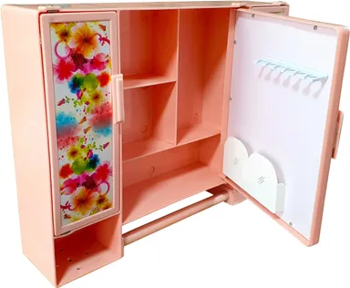 Epraiser 3 Door Mirror Storage Cabinet Medium Size Bathroom Medicine Kitchen Acrylic Wall Shelf Organiser Red 4 Shelves Wall Mounted thumbnail 2