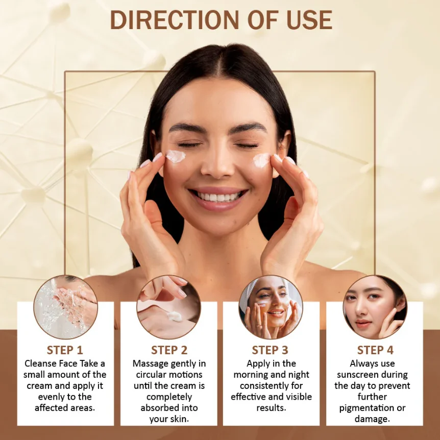 Elegantra Professional De-pigmentation & Acne Spot Correcting Cream (100gram pack of 1) – Multi-Action Melanin Control Formula | With Kojic Aciid, Salicylic Aciid & Mulberry Extract | Intensive Night Repair for Melasma, Dark Spots & Blemishe image 5