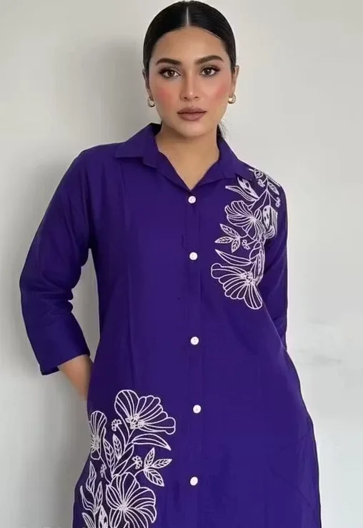Women Rayon Kurta Palazzo Co-ord Set Stylish Ethnic Cord Set for Ladies Printed Casual Festive Wear Comfortable Summer Kurti Palazzo Set India Nevey Blue L image 2