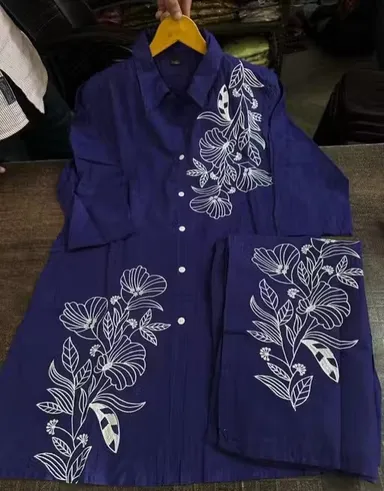 Women Rayon Kurta Palazzo Co-ord Set Stylish Ethnic Cord Set for Ladies Printed Casual Festive Wear Comfortable Summer Kurti Palazzo Set India Nevey Blue L thumbnail 3