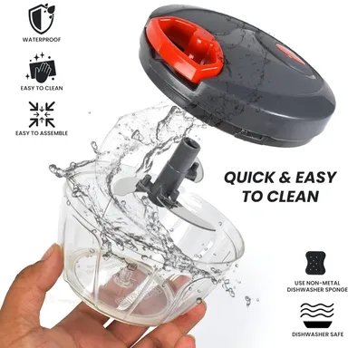 Manual Dori Chopper 500ml Vegetable Chopper Hand Pull String Chopper with 3 Stainless Steel Blades Multipurpose Kitchen Food Chopper for Onion Garlic Salad Vegetables Easy Fast Cutting Tool India thumbnail 5