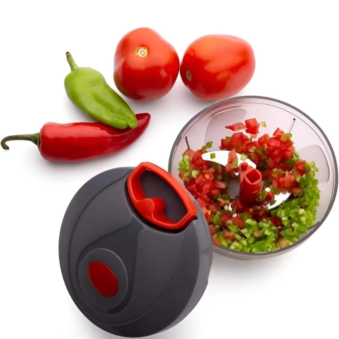 Manual Dori Chopper 500ml Vegetable Chopper Hand Pull String Chopper with 3 Stainless Steel Blades Multipurpose Kitchen Food Chopper for Onion Garlic Salad Vegetables Easy Fast Cutting Tool India image 1