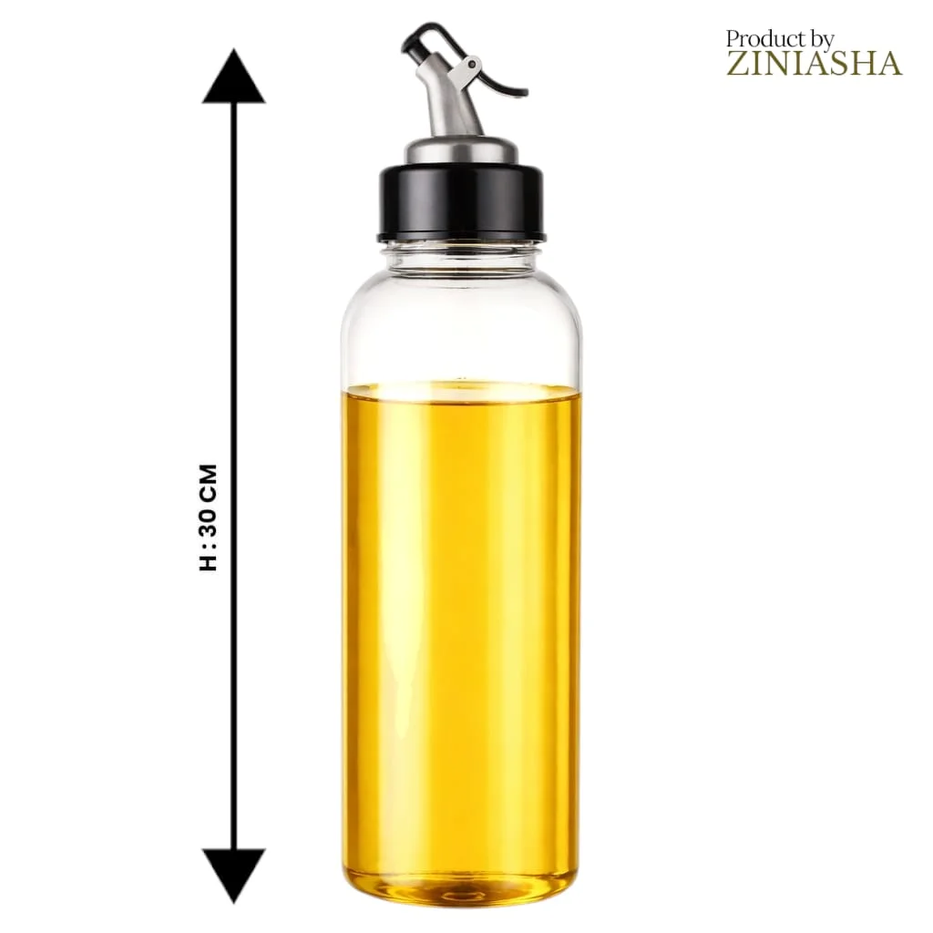 Oil Dispenser Bottle 1 Litre Lightweight Transparent Cooking Oil Pourer Container with Easy Control Spout Leak Proof Kitchen Oil Storage Bottle for Home image 2