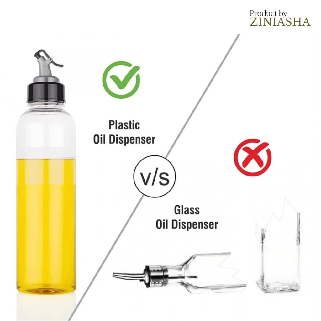Oil Dispenser Bottle 1 Litre Lightweight Transparent Cooking Oil Pourer Container with Easy Control Spout Leak Proof Kitchen Oil Storage Bottle for Home image 3