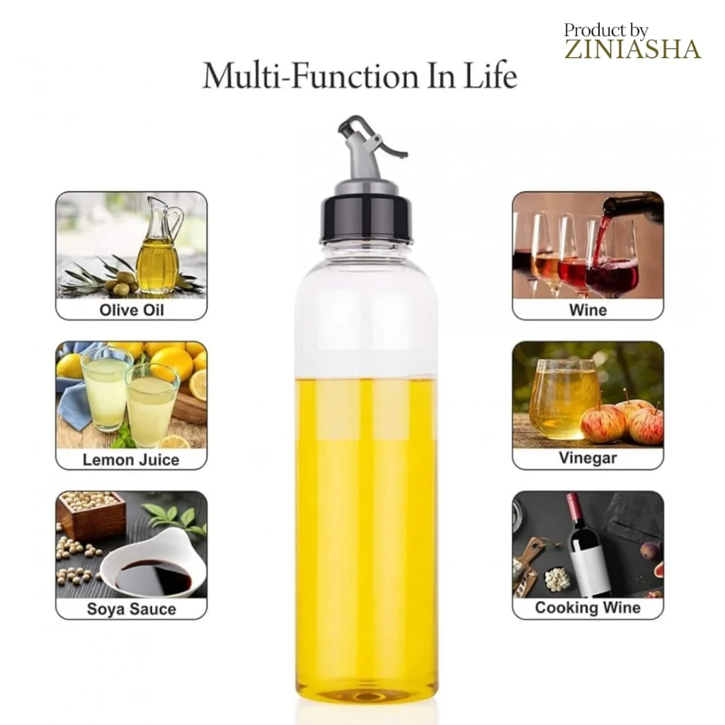 Oil Dispenser Bottle 1 Litre Lightweight Transparent Cooking Oil Pourer Container with Easy Control Spout Leak Proof Kitchen Oil Storage Bottle for Home image 1