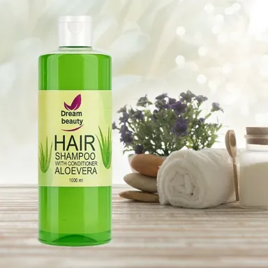 Aloe Vera Hair Shampoo with Conditioner 1000ml Natural Herbal Anti Hair Fall Moisturising Dandruff Control Shampoo for Dry Damaged Hair Sulphate Free Paraben Free Hair Care for Men Women India thumbnail 1