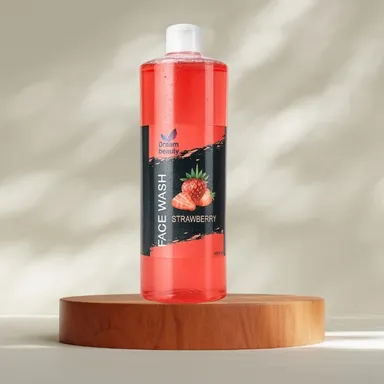 Dream Beauty Strawberry Face Wash 500ml Deep Cleansing Hydrating Face Cleanser for Oily Dry Skin Acne Control Glow Boosting Vitamin Enriched Gentle Daily Use Facewash India thumbnail 2