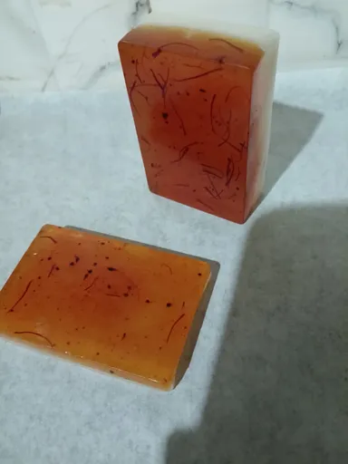 Natural Kesar Oatmeal Soap 100gm Handmade Ayurvedic Bathing Bar for Skin Brightening Moisturising Gentle Exfoliation Herbal Face and Body Soap India thumbnail 1