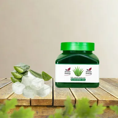 Dream Beauty Aloe Vera Gel 250ml for Face Hair Skin Hydration Brightening Anti Acne Natural Moisturiser Soothing Gel for Men Women Daily Use India thumbnail 1