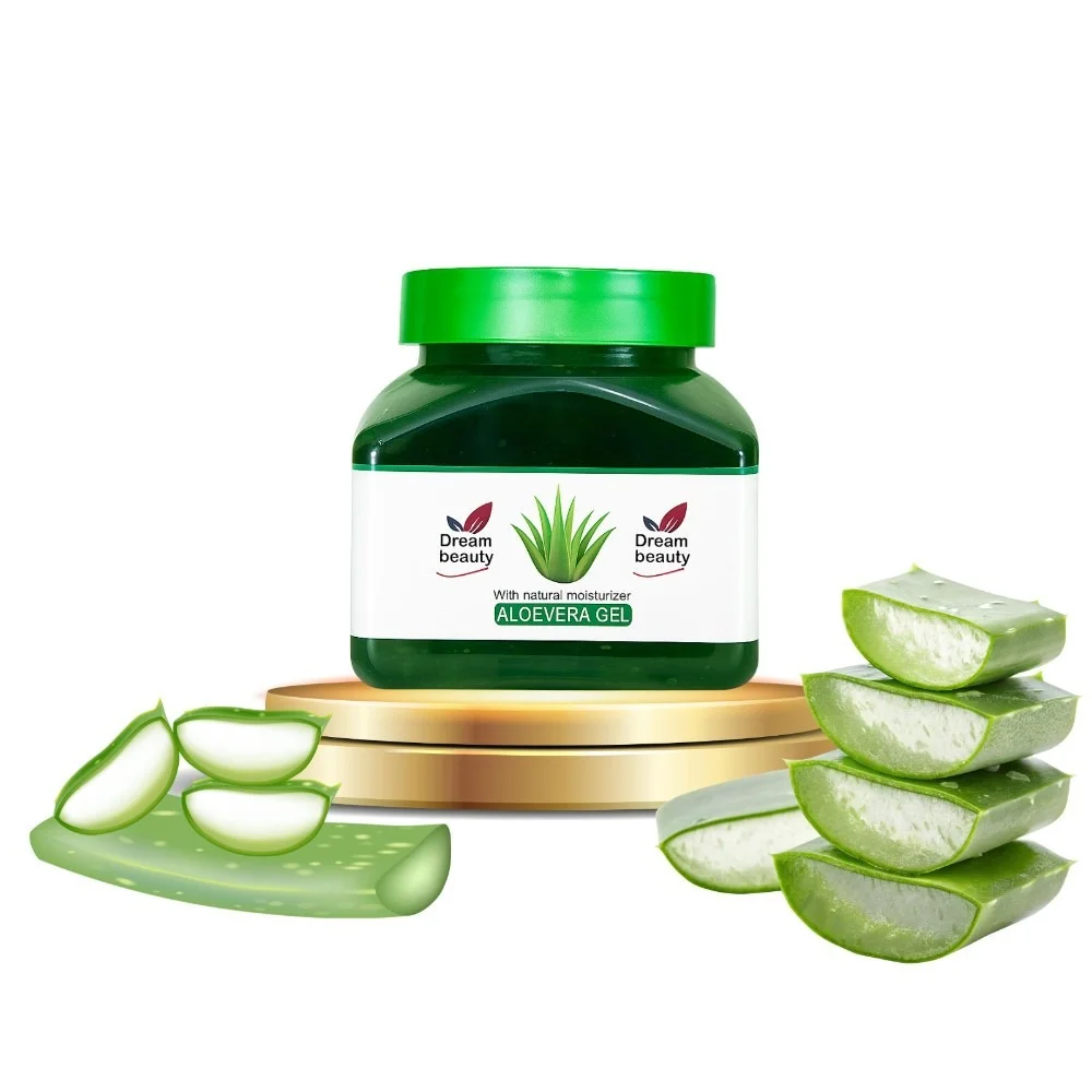 Dream Beauty Aloe Vera Gel 250ml for Face Hair Skin Hydration Brightening Anti Acne Natural Moisturiser Soothing Gel for Men Women Daily Use India image 1