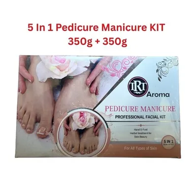TRT 5 in 1 Pedicure & Manicure Kit 700g Foot Spa Nail Care Set with Scrub Cleanser Massage Cream Cuticle Softener Callus Remover for Dry Cracked Heels Professional Salon Use India thumbnail 1