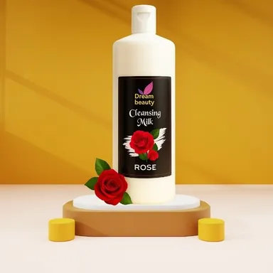 Rose Cleansing Milk 500ml Deep Hydrating Facial Cleanser Gentle Makeup Remover for Dry Sensitive Skin Daily Use Salon Face Cleanser Moisturising Skin Care thumbnail 1