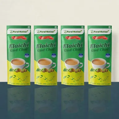 Rural Mother Elaichi Gud Chai Traditional Indian Cardamom Jaggery Tea Blend Ayurvedic Wellness Herbal Instant Natural Sweet Spiced Tea thumbnail 0