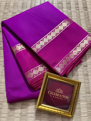 Silk Saree with Traditional Gold Zari Border Festive Wedding Party Wear Ethnic Saree for Women Banarasi Style Celebration Saree India Pink  Free Size thumbnail 0