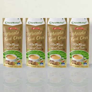 Rural Mother Masala Gud Chai Premium Indian Jaggery Spiced Tea Blend Natural Sweetened Gud Chai with Traditional Masala Cardamom Ginger Clove Cinnamon Strong Aromatic Milk Tea Powder for Home Office Daily Use I thumbnail 0