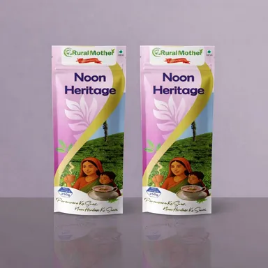 Rural Mother Noon Heritage Premium Kashmiri Noon Chai Pink Tea Salted Butter Tea Traditional Himalayan Tea Blend Authentic Noon Chai Powder for Home Cafe Use thumbnail 0