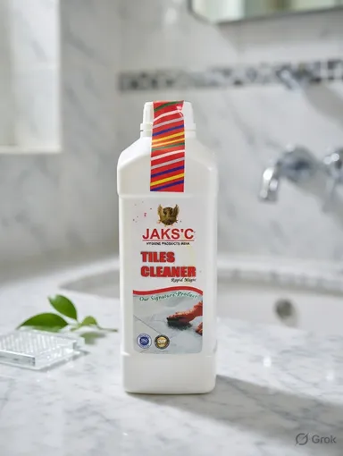JAKS'C 1 Litre Tiles Cleaner Powerful Floor | Bathroom Cleaning Solution for Removing Tough Stains, Dirt, Grease, Hard Water Marks & Germs for Sparkling Hygienic Surfaces Home Use India thumbnail 1