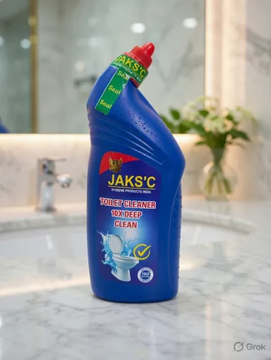 JAKS C 1 Litre Toilet Cleaner Powerful Bathroom Hygiene Liquid for Deep Cleaning Removes Tough Stains Germs Limescale Hard Water Marks and Bad Odor for Sparkling Fresh Toilet Bowl Cleaning India thumbnail 1