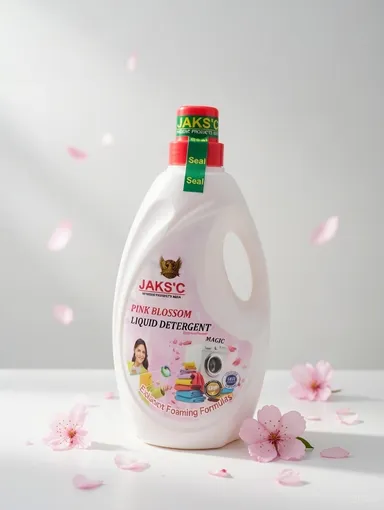 JAKS'C Pink Blossom Liquid Detergent 1 Litre – Advanced Foaming Laundry Liquid, Powerful Stain Removal, Fresh Floral Fragrance for Front Load, Top Load & Hand Wash Clothes Care thumbnail 1