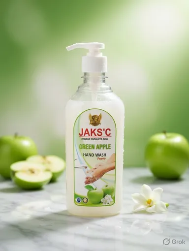 JAKS'C Green Apple Pearly Hand Wash 500ml | Antibacterial Liquid Hand Wash| Gentle Skin Cleansing Formula| Removes Germs & Dirt, Refreshing Green Apple Fragrance for Daily Hygiene Care thumbnail 1