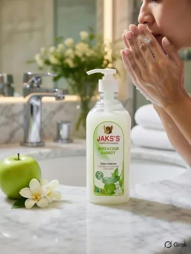 JAKS'C Green Apple Pearly Hand Wash 500ml | Antibacterial Liquid Hand Wash| Gentle Skin Cleansing Formula| Removes Germs & Dirt, Refreshing Green Apple Fragrance for Daily Hygiene Care thumbnail 3