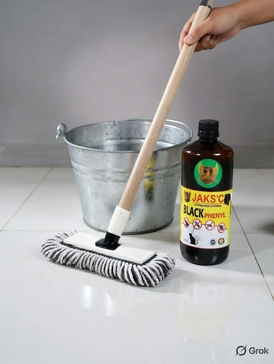 AKS'C Black Phenyl 500ml |Powerful Floor Cleaner & Disinfectant, Strong Germ Kill Formula for Home Hygiene| Removes Dirt, Bad Odour & Leaves Long Lasting Fresh Clean Surfaces image 4