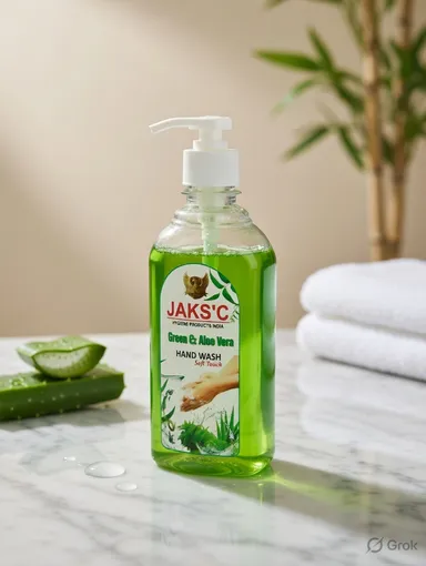  JAKS'C Neem & Aloe Vera Hand Wash 500ml |Soft Touch Natural Antibacterial Liquid Hand Soap| Germ Protection Formula with Moisturising Care for Daily Hygiene and Skin Safety thumbnail 1