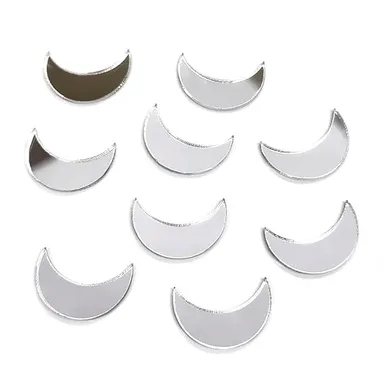 Moon Shape Craft Mirror Pieces 250 PCS for Lippan Art Embroidery Jewellery Making DIY Craft Supplies Acrylic Glass Mirrors for Mud Work Decoration Mandala Art India thumbnail 2