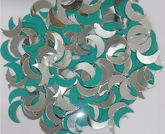 Moon Shape Craft Mirror Pieces 250 PCS for Lippan Art Embroidery Jewellery Making DIY Craft Supplies Acrylic Glass Mirrors for Mud Work Decoration Mandala Art India image 1