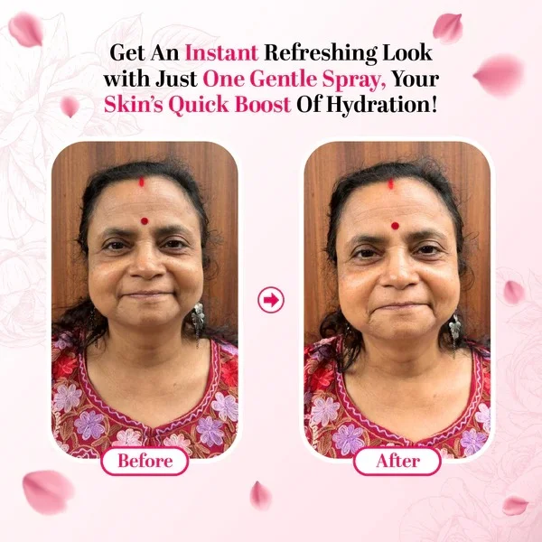 Pure Kannauj Rose Water 25 ML Natural Steam Distilled Gulab Jal for Face Skin Toner Hydrating Refreshing Facial Mist Cooling Glow Enhancing Makeup Setting Water Ayurvedic Skincare for All Skin Types India image 6
